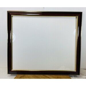 Large Pic Frame With Glass Mahogany With Gold Trim (Pic 15x12.5)Frame (17.5x15)
